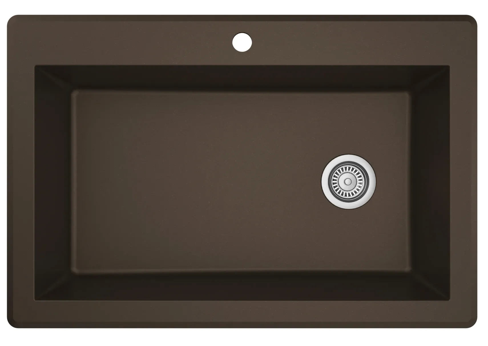 Karran 33" Drop In/Topmount Quartz Composite Kitchen Sink, Brown, QT-670-BR