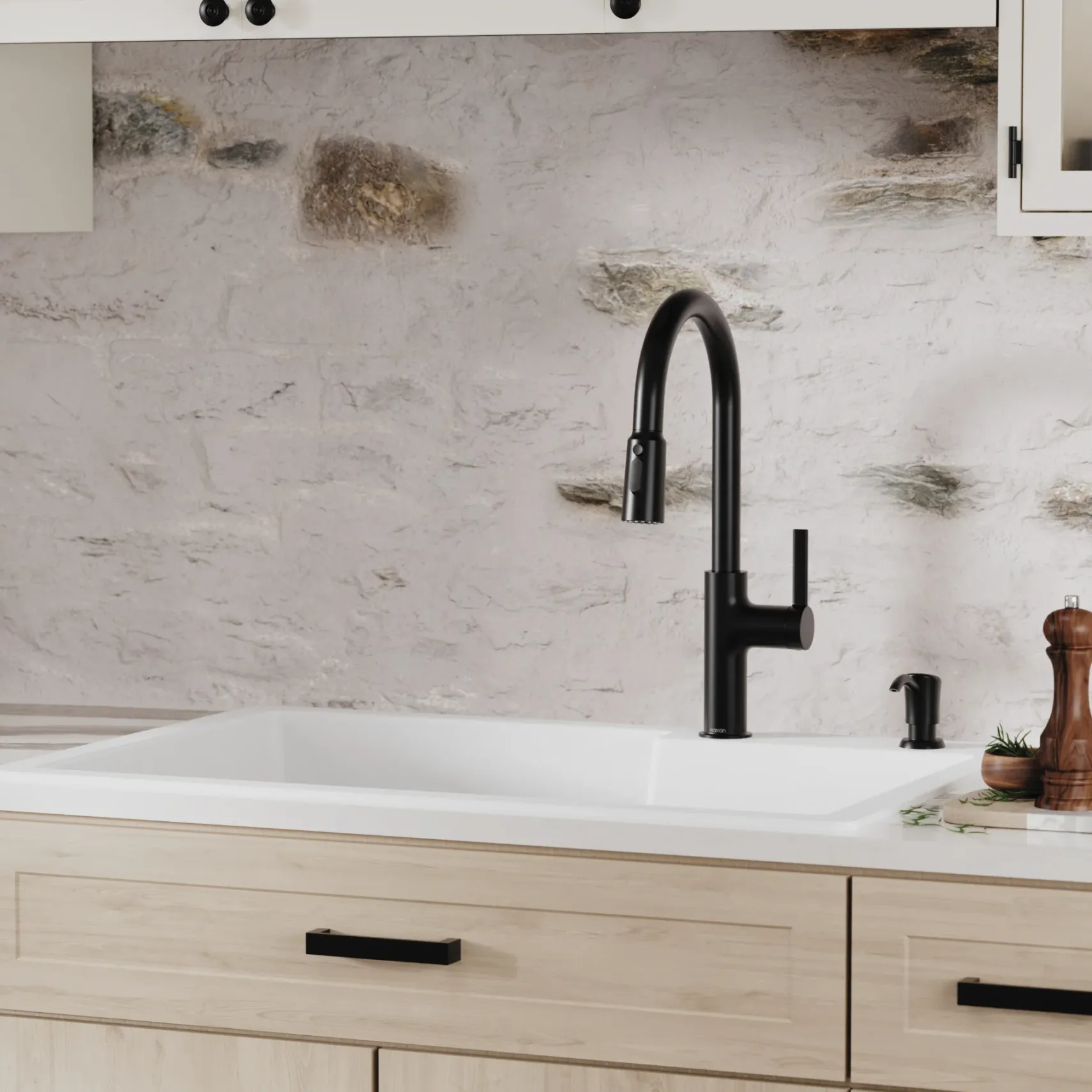 Karran 33" Drop In/Topmount Quartz Composite Kitchen Sink with Accessories, 60/40 Double Bowl, White, QT-811-WH-PK1