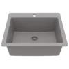 Karran 25" Drop In/Topmount Quartz Composite Kitchen Sink, Grey, QT-820-GR