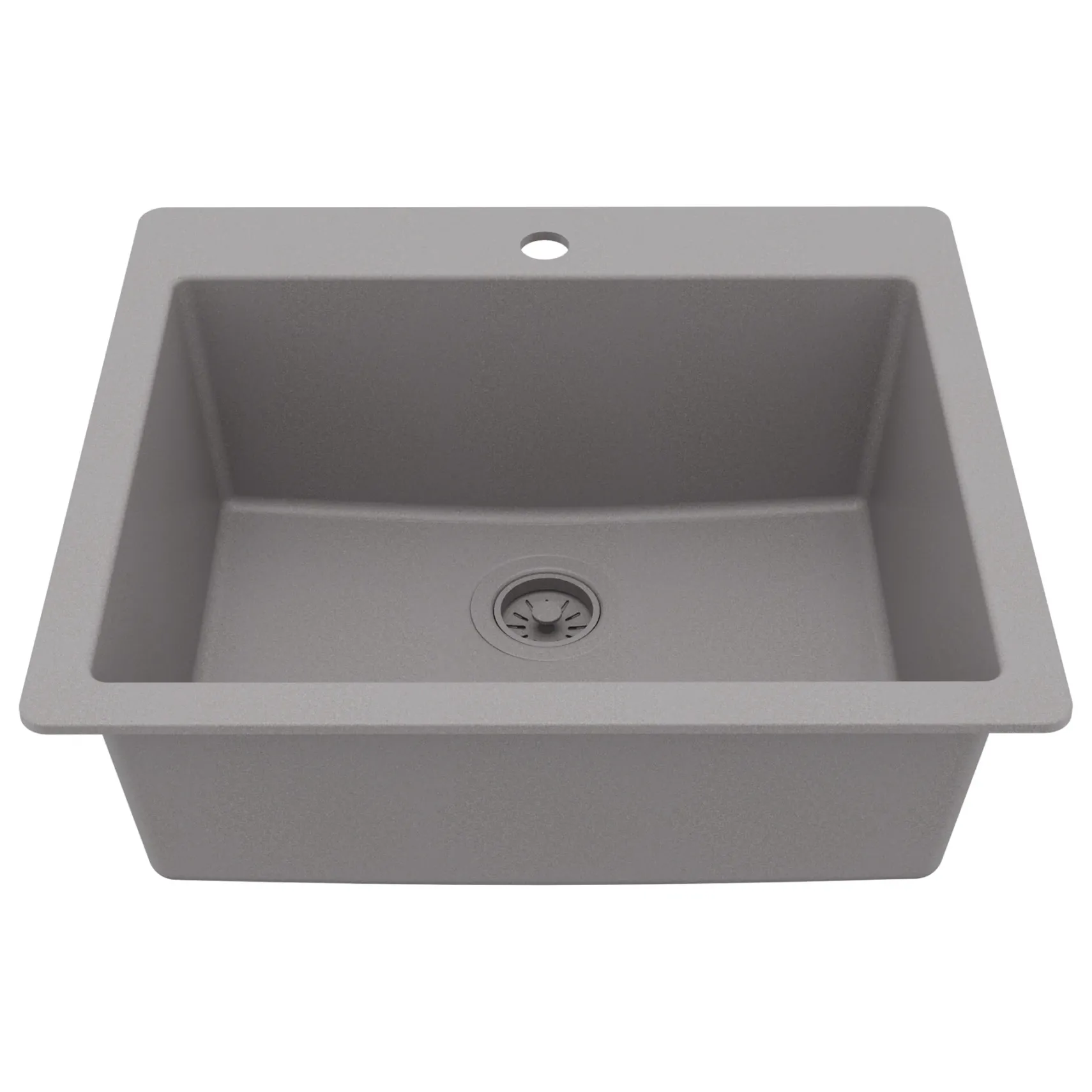 Karran 25" Drop In/Topmount Quartz Composite Kitchen Sink, Grey, QT-820-GR