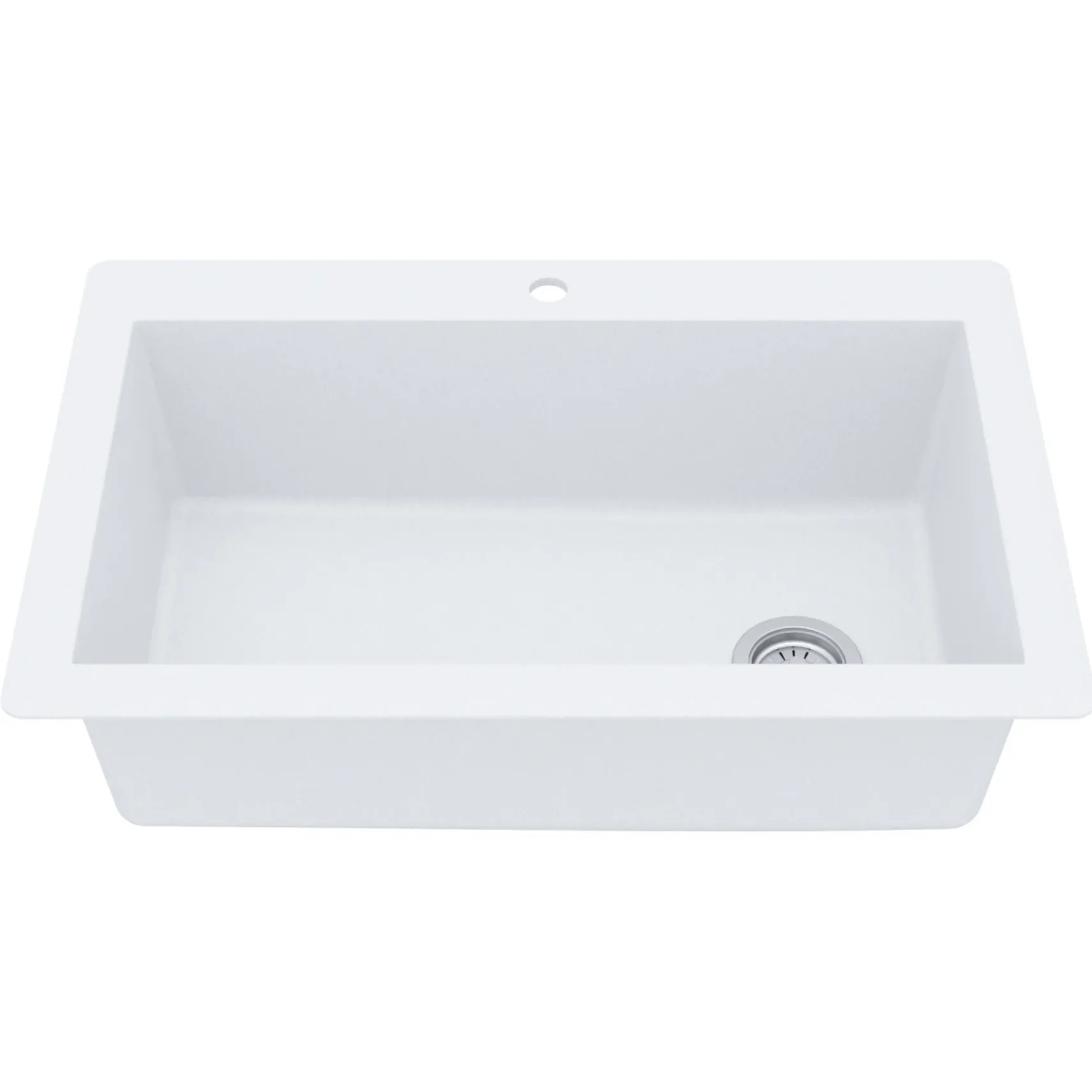Karran 33" Drop In/Topmount Quartz Composite Kitchen Sink, White, QT-670-WH