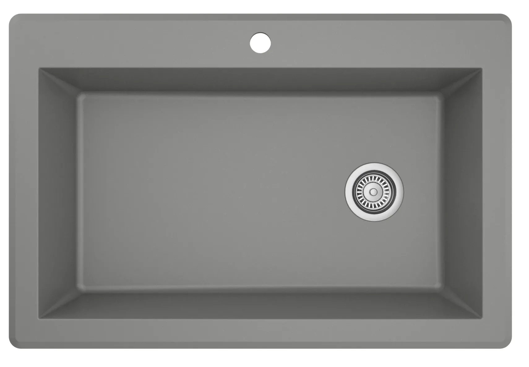 Karran 33" Drop In/Topmount Quartz Composite Kitchen Sink, Grey, QT-670-GR