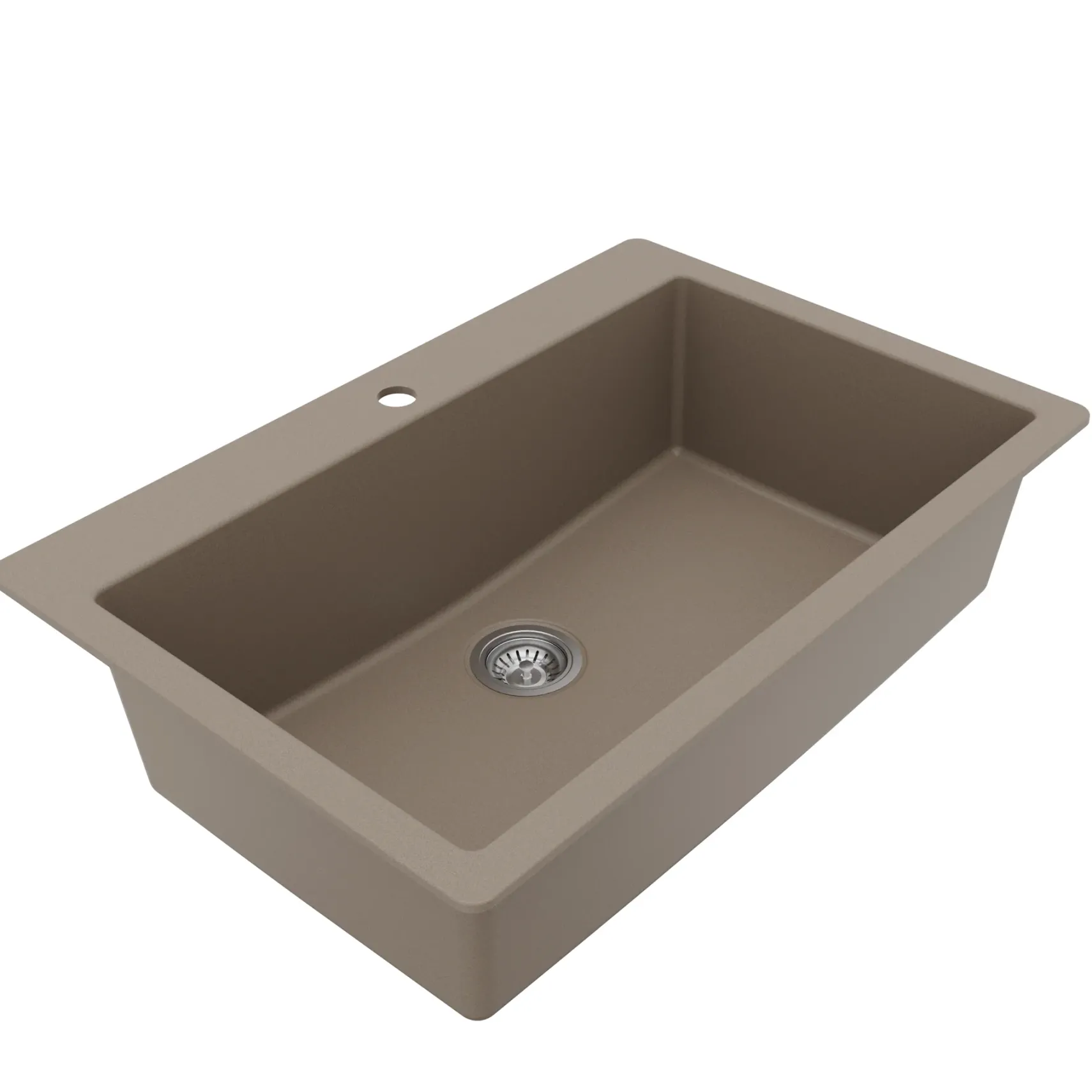 Karran 33" Drop In/Topmount Quartz Composite Kitchen Sink with Accessories, Concrete, QT-812-CN-PK1