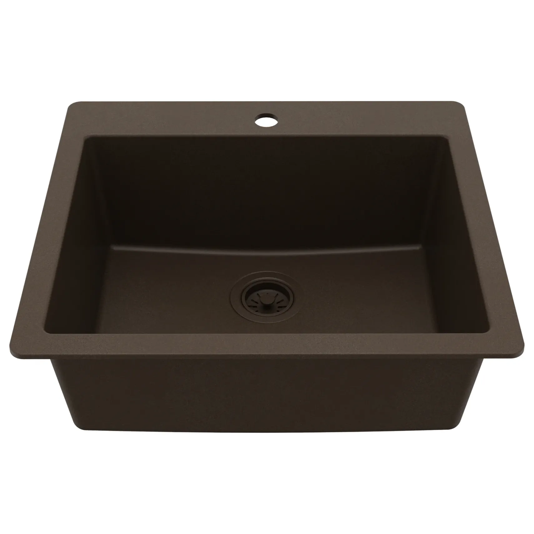 Karran 25" Drop In/Topmount Quartz Composite Kitchen Sink, Brown, QT-820-BR
