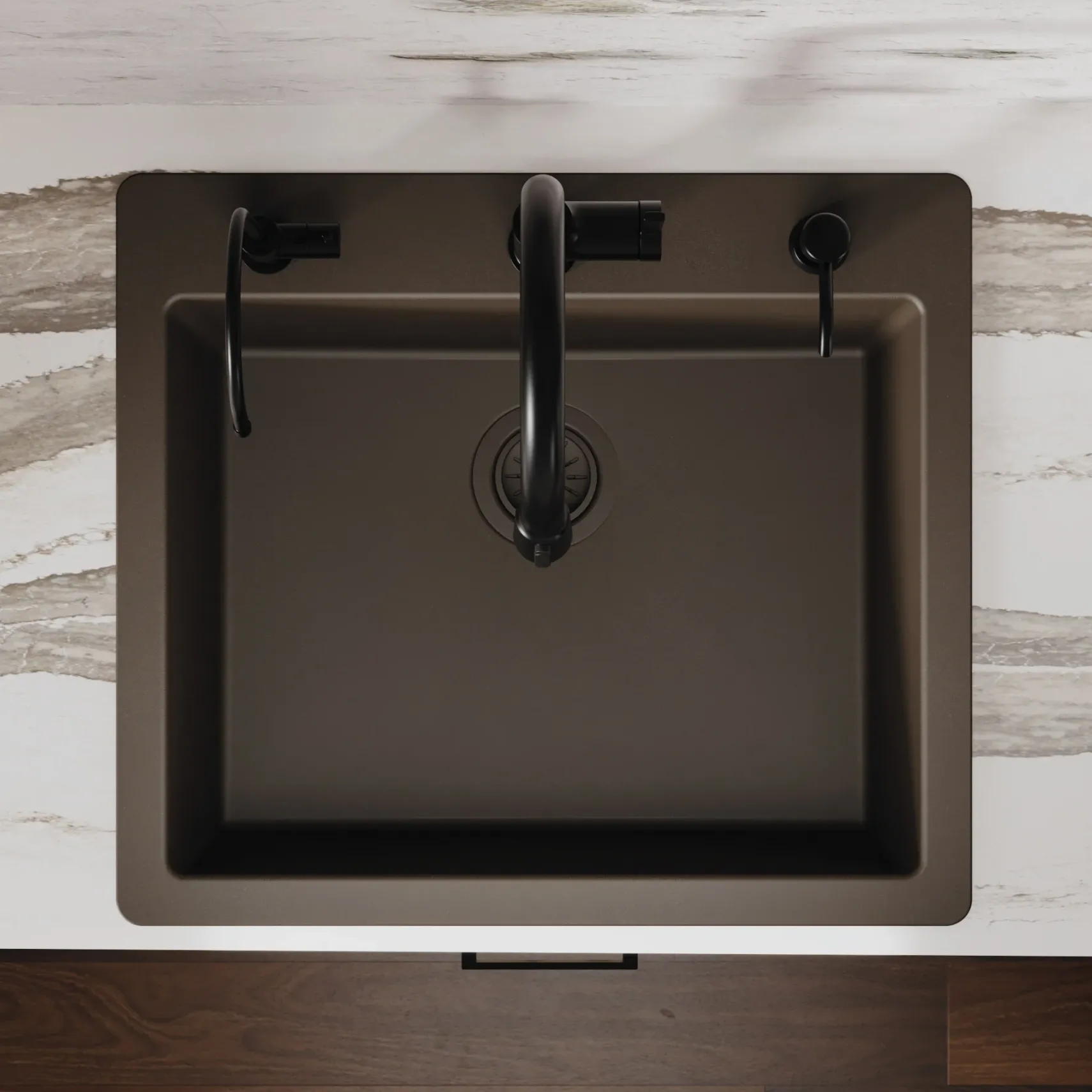 Karran 25" Drop In/Topmount Quartz Composite Kitchen Sink, Brown, QT-820-BR