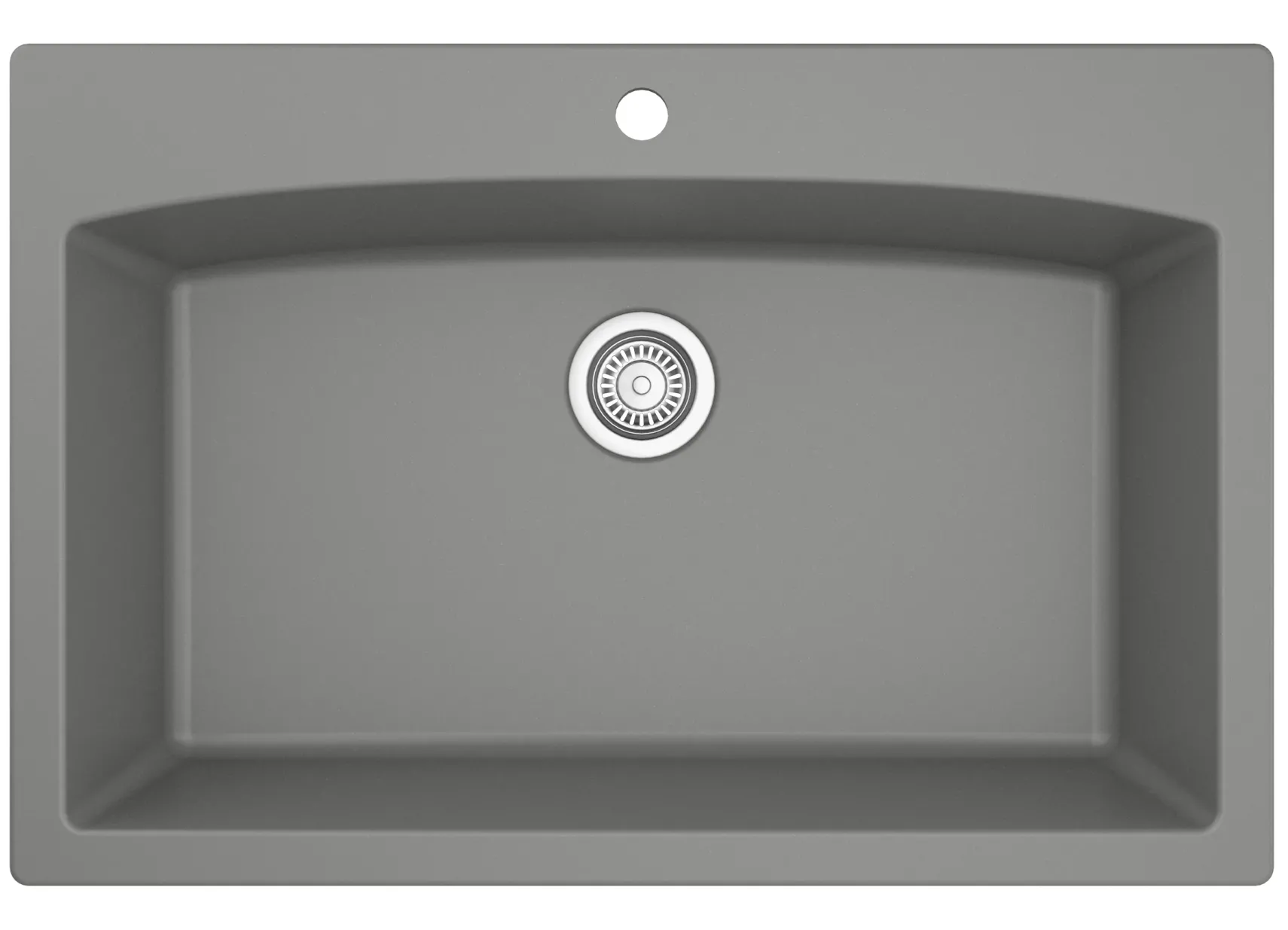 Karran 33" Drop In/Topmount Quartz Composite Kitchen Sink, Grey, QT-712-GR