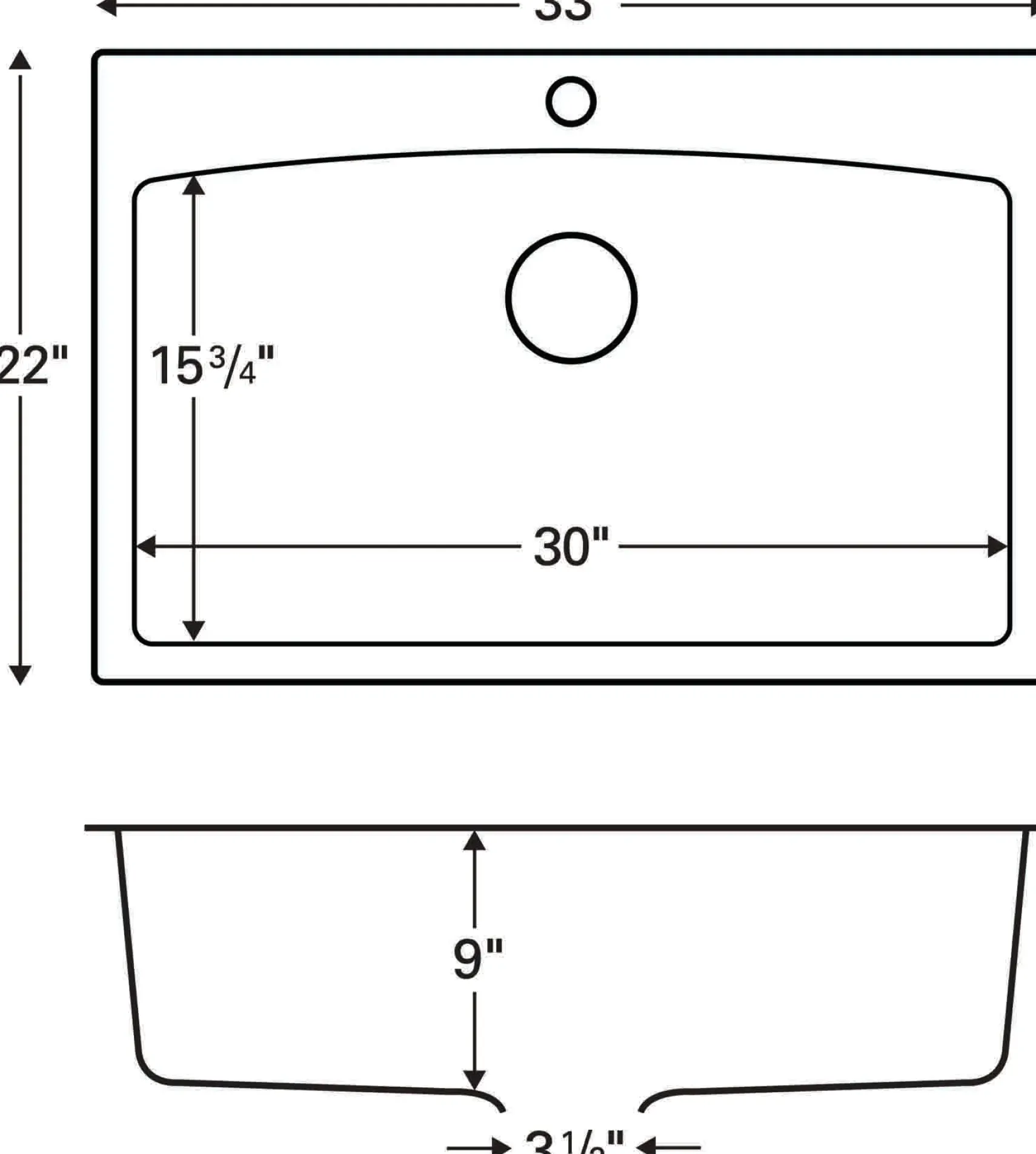 Karran 33" Drop In/Topmount Quartz Composite Kitchen Sink, Grey, QT-712-GR