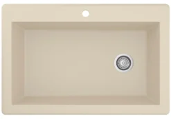 Karran 33" Drop In/Topmount Quartz Composite Kitchen Sink, Bisque, QT-670-BI-PK1