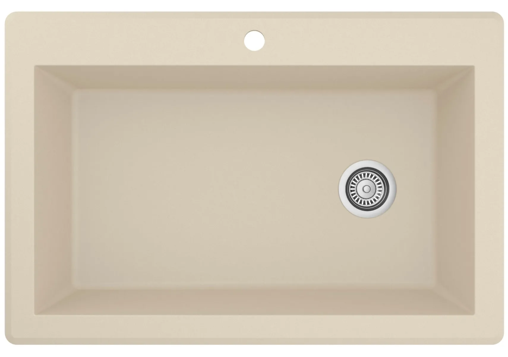 Karran 33" Drop In/Topmount Quartz Composite Kitchen Sink, Bisque, QT-670-BI-PK1