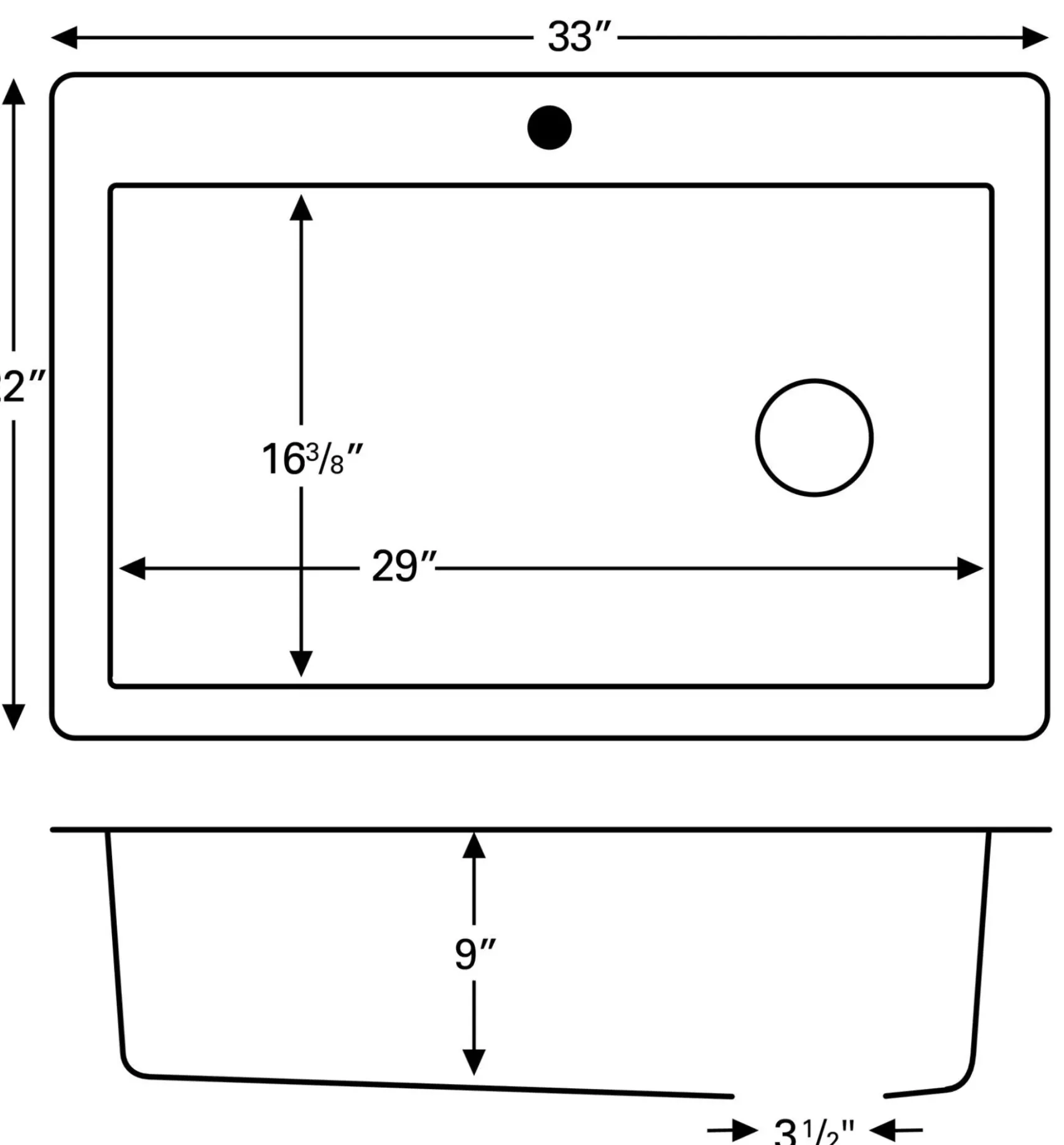 Karran 33" Drop In/Topmount Quartz Composite Kitchen Sink, Bisque, QT-670-BI-PK1