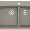 Karran 33" Drop In/Topmount Quartz Composite Kitchen Sink, 60/40 Double Bowl, Concrete, QT-711-CN