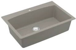 Karran 33" Drop In/Topmount Quartz Composite Kitchen Sink, Concrete, QT-712-CN