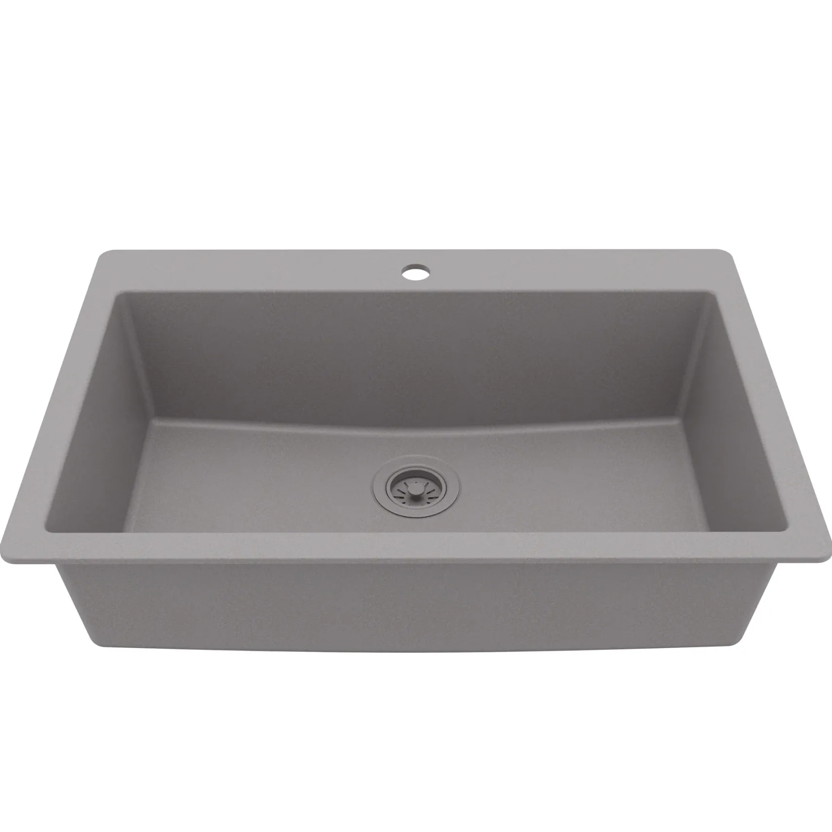 Karran 33" Drop In/Topmount Quartz Composite Kitchen Sink, Grey, QT-812-GR