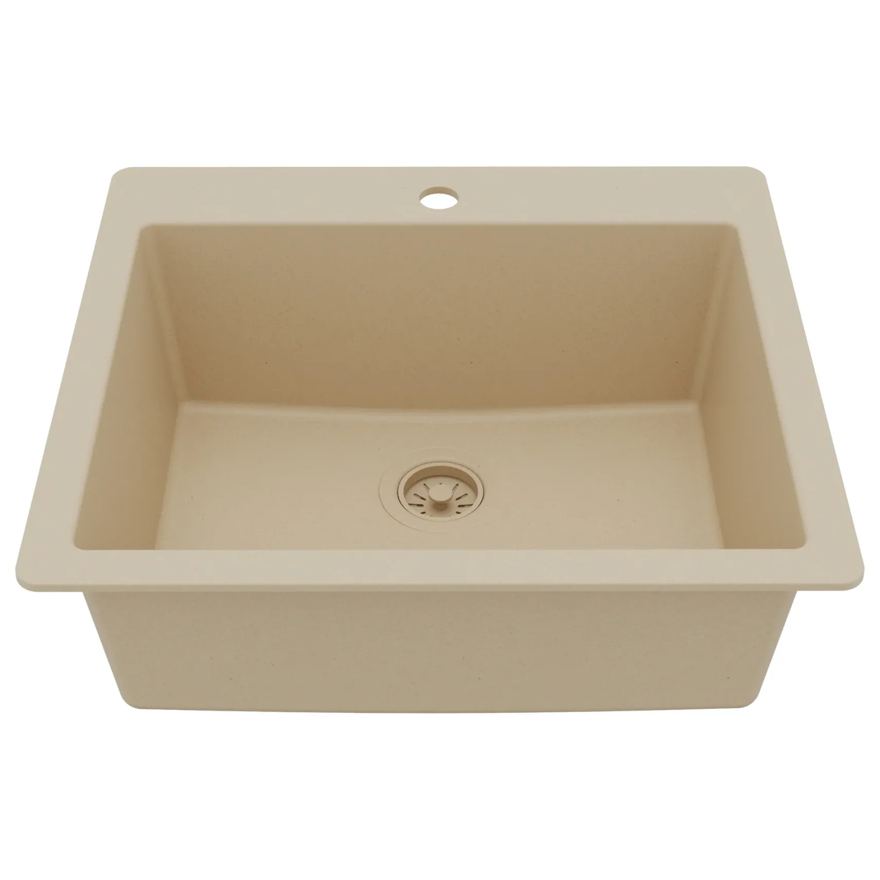 Karran 25" Drop In/Topmount Quartz Composite Kitchen Sink, Bisque, QT-820-BI