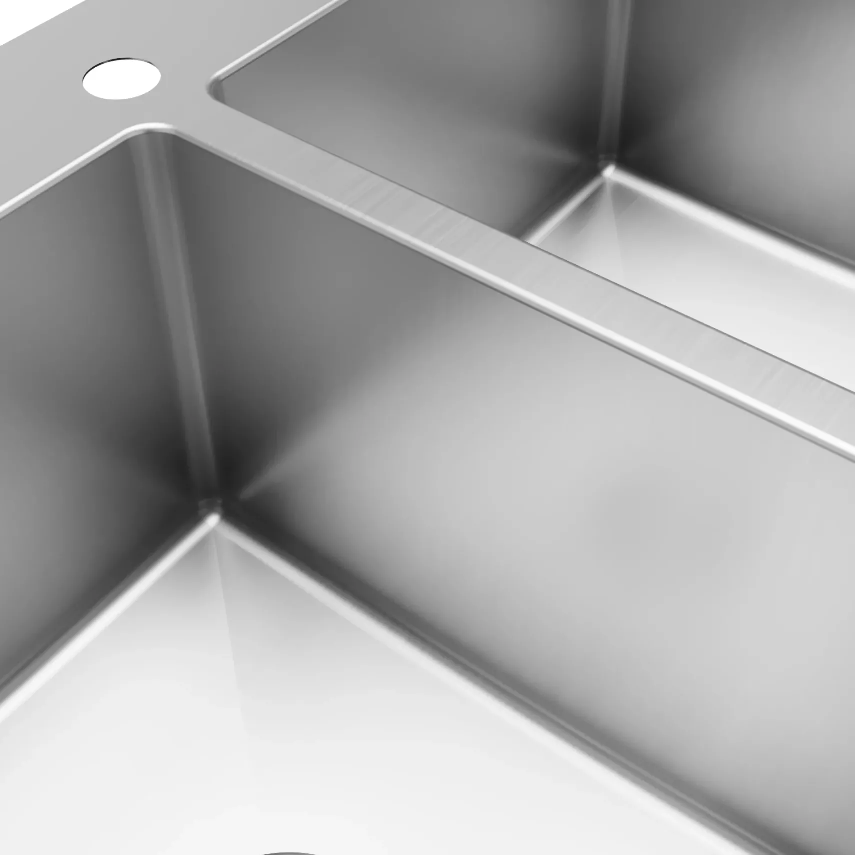 Karran 33" Drop In/Topmount Stainless Steel Kitchen Sink, 50/50 Double Bowl, 16 Gauge, EL-35-PK1