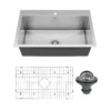 Karran 33" Drop In/Topmount Stainless Steel Kitchen Sink, 16 Gauge, EL-33-PK1