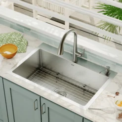 Karran 33" Drop In/Topmount Stainless Steel Kitchen Sink, 16 Gauge, EL-33-PK1