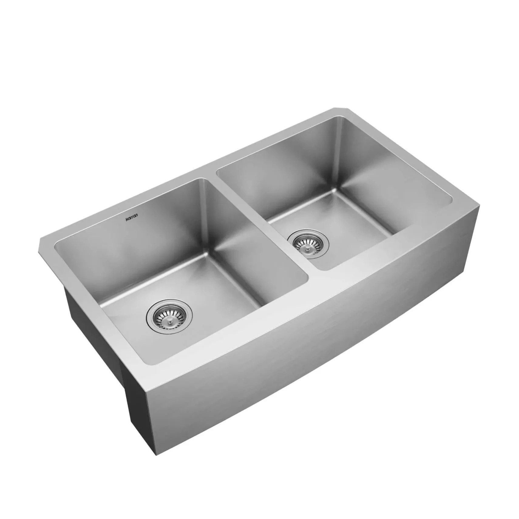 Karran Elite 36" Stainless Steel Farmhouse Sink with Accessories, 50/50 Double Bowl, 16 Gauge, EL-88-PK1