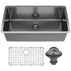 Karran Elite 32" Undermount Stainless Steel Kitchen Sink, Gunmetal Black, EL-79-D1-PK1