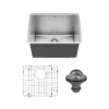 Karran Elite 23" Undermount Stainless Steel Kitchen Sink with Accessories, 16 Gauge, EL-74-PK1
