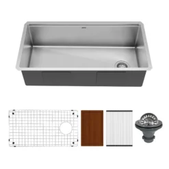 Karran Elite Workstation 36" Undermount Stainless Steel Workstation Kitchen Sink with Accessories, 16 Gauge, WS-38-PK1