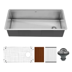 Karran Elite Workstation 39" Undermount Stainless Steel Workstation Kitchen Sink with Accessories, 16 Gauge, WS-39-PK1