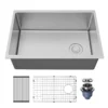 Karran Fusion 27" Undermount Stainless Steel ADA Kitchen Sink with Accessories, 16 Gauge, UUMSB2731-PK1