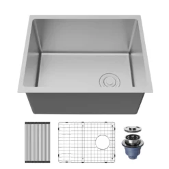 Karran Fusion 23" Undermount Stainless Steel ADA Kitchen Sink with Accessories, 16 Gauge, UUMSB2331-12PK1