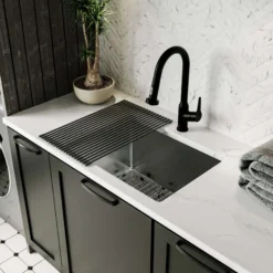 Karran Fusion 23" Undermount Stainless Steel ADA Kitchen Sink with Accessories, 16 Gauge, UUMSB2331-12PK1