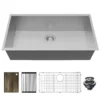 Karran Fusion 33" Undermount Stainless Steel Workstation Kitchen Sink with Accessories, 18 Gauge, UUMSB3322-PK1