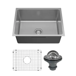 Karran Lansen 24" Undermount Stainless Steel Kitchen Sink, 18 Gauge, UMSB2311-PK1