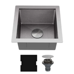 Karran Matrix 17" Undermount Stainless Steel Workstation Kitchen Sink with Accessories, 16 Gauge, HSU1717SBSS