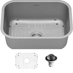 Karran Profile 23" Undermount Stainless Steel Kitchen Sink with Accessories, 16 Gauge, PU57-PK1