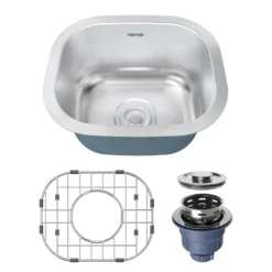 Karran Profile 15" Undermount Stainless Steel Kitchen Sink with Accessories, 18 Gauge, PRU39-PK1