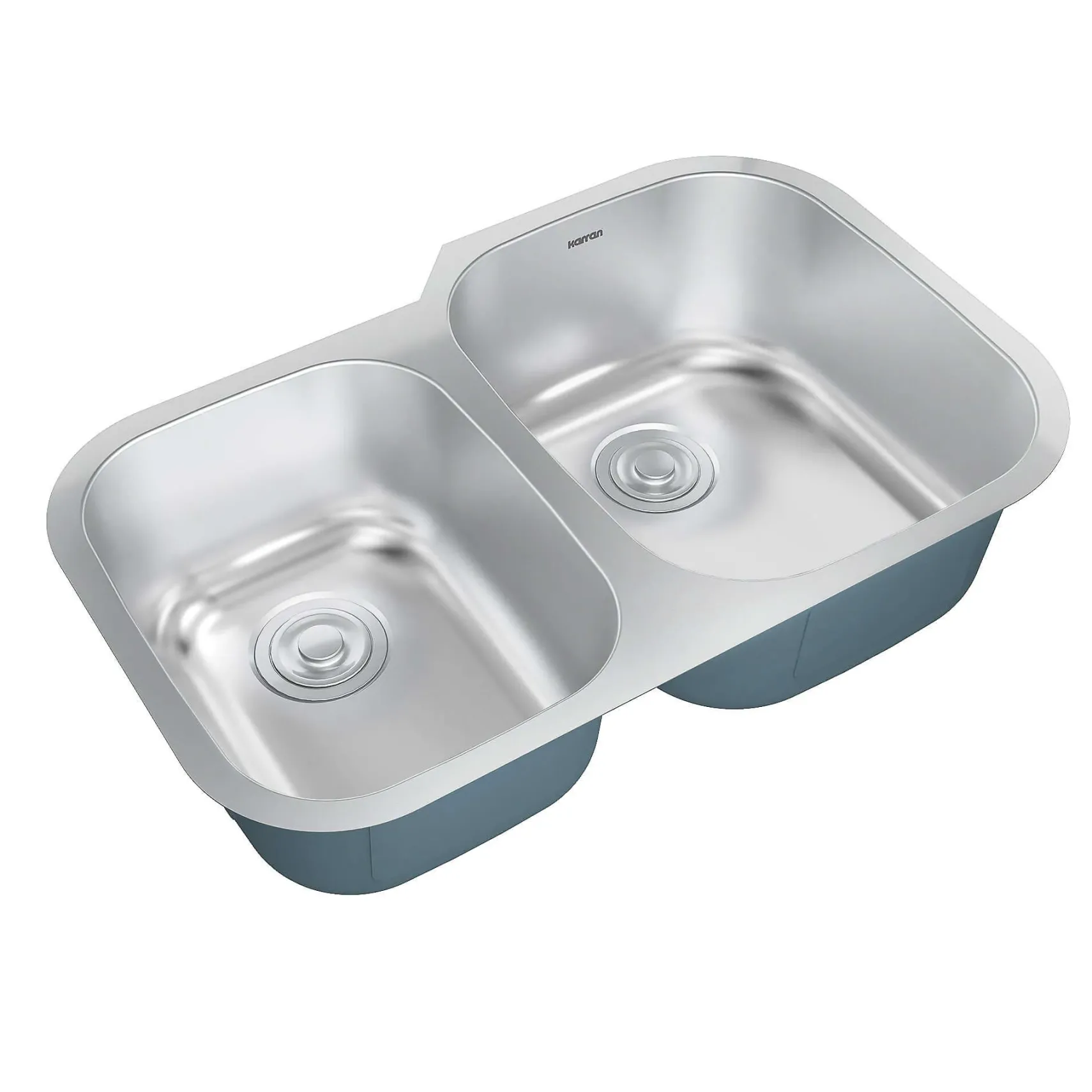 Karran Profile 32" Undermount Stainless Steel Kitchen Sink with Accessories, 40/60 Double Bowl, 18 Gauge, PRU33L-PK1
