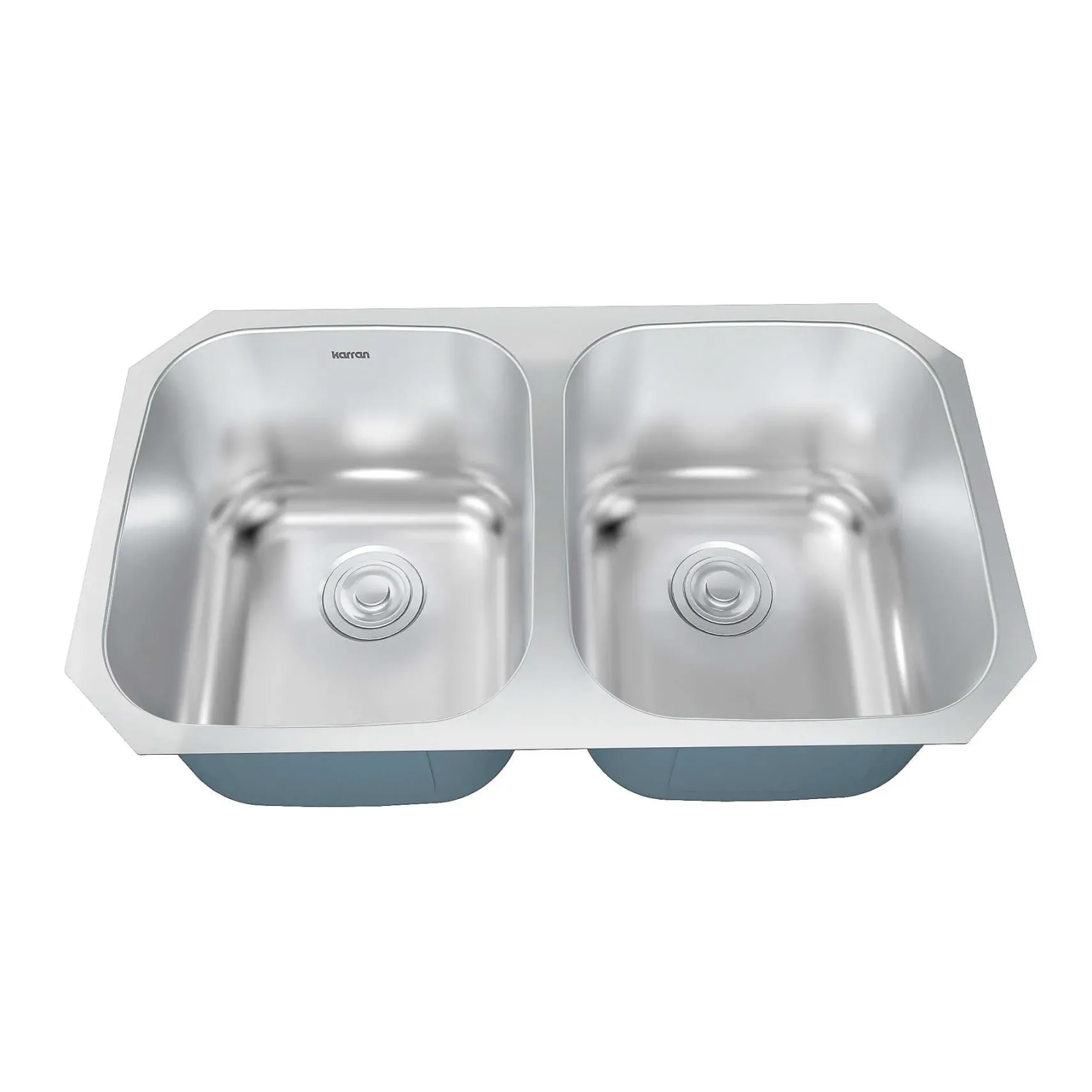 Karran Profile 32" Undermount Stainless Steel Kitchen Sink with Accessories, 50/50 Double Bowl, 18 Gauge, PRU31-PK1
