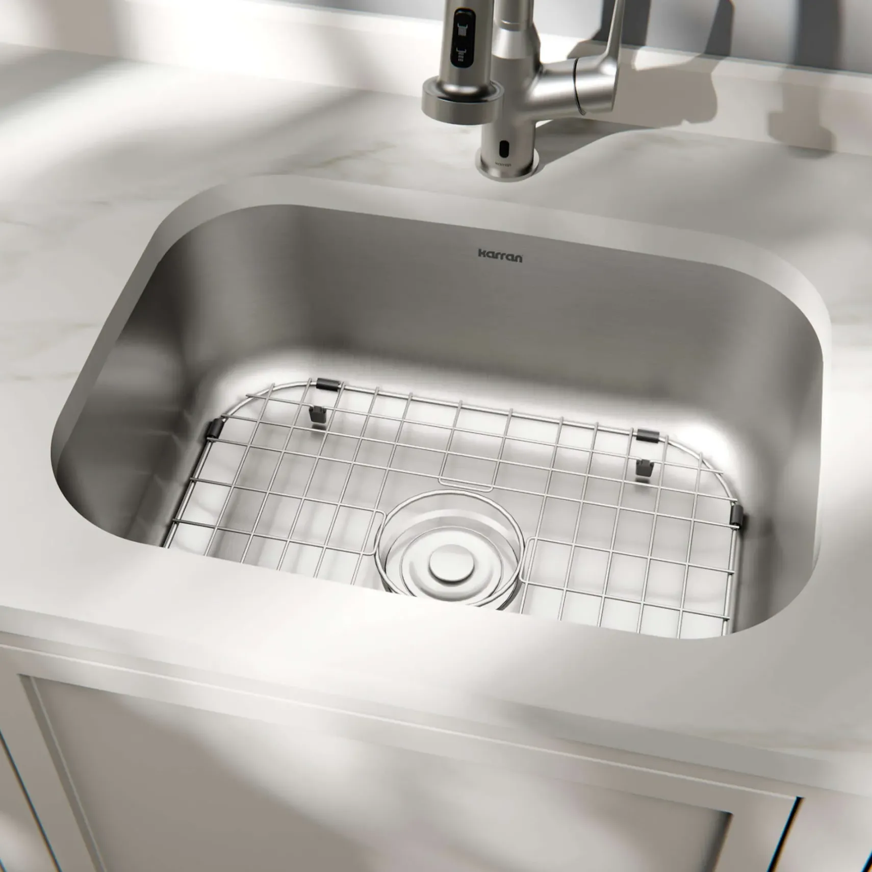 Karran Profile 23" Undermount Stainless Steel Kitchen Sink with Accessories, 18 Gauge, PRU37-PK1