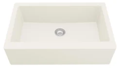 Karran 34" Quartz Composite Farmhouse Sink, White, QA-740-WH