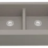 Karran 34" Quartz Composite Farmhouse Sink, 50/50 Double Bowl, Concrete, QA-750-CN