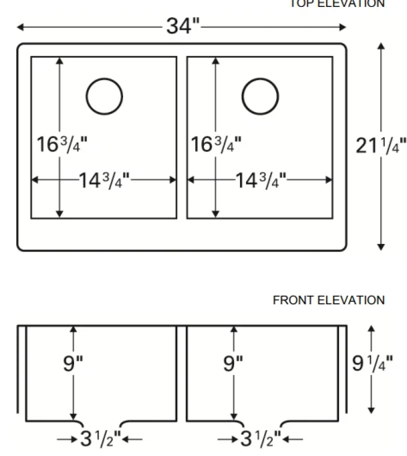 Karran 34" Quartz Composite Farmhouse Sink, 50/50 Double Bowl, Bisque, QA-750-BI-PK1