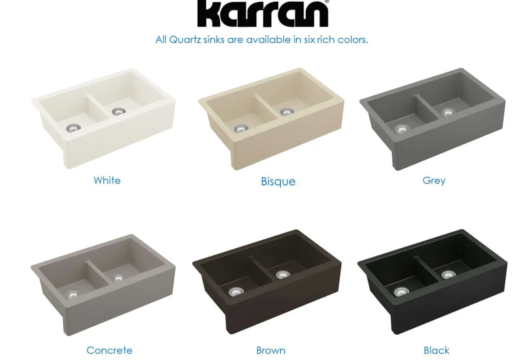 Karran 34" Quartz Composite Farmhouse Sink, 50/50 Double Bowl, Bisque, QA-750-BI-PK1