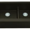 Karran 34" Quartz Composite Farmhouse Sink, 60/40 Double Bowl, Brown, QA-760-BR