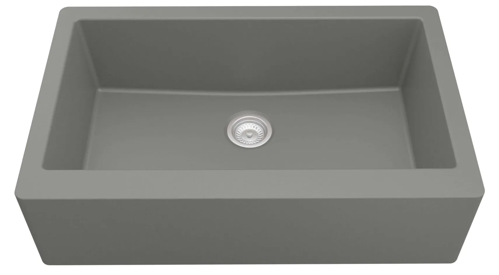 Karran 34" Quartz Composite Farmhouse Sink, Grey, QA-740-GR-PK1