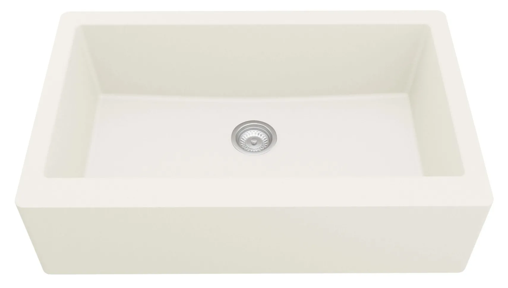 Karran 34" Quartz Composite Farmhouse Sink, White, QA-740-WH-PK1