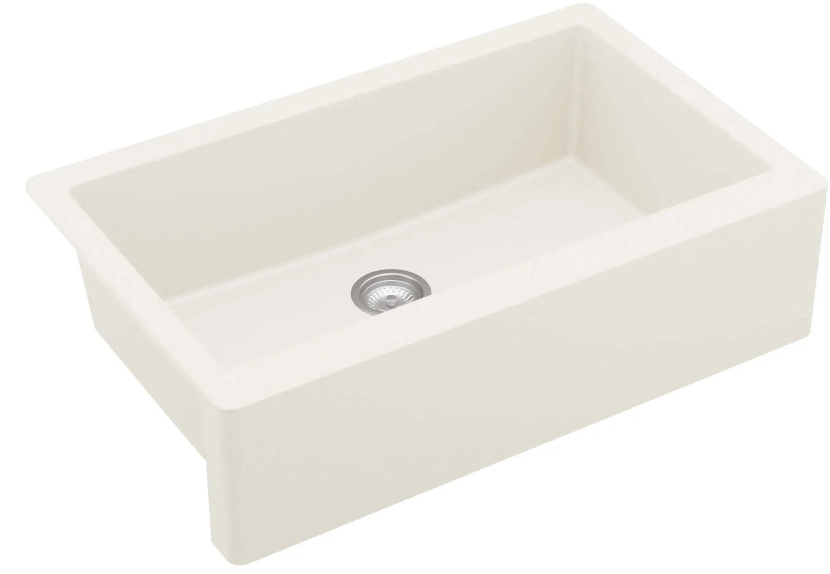 Karran 34" Quartz Composite Farmhouse Sink, White, QA-740-WH-PK1