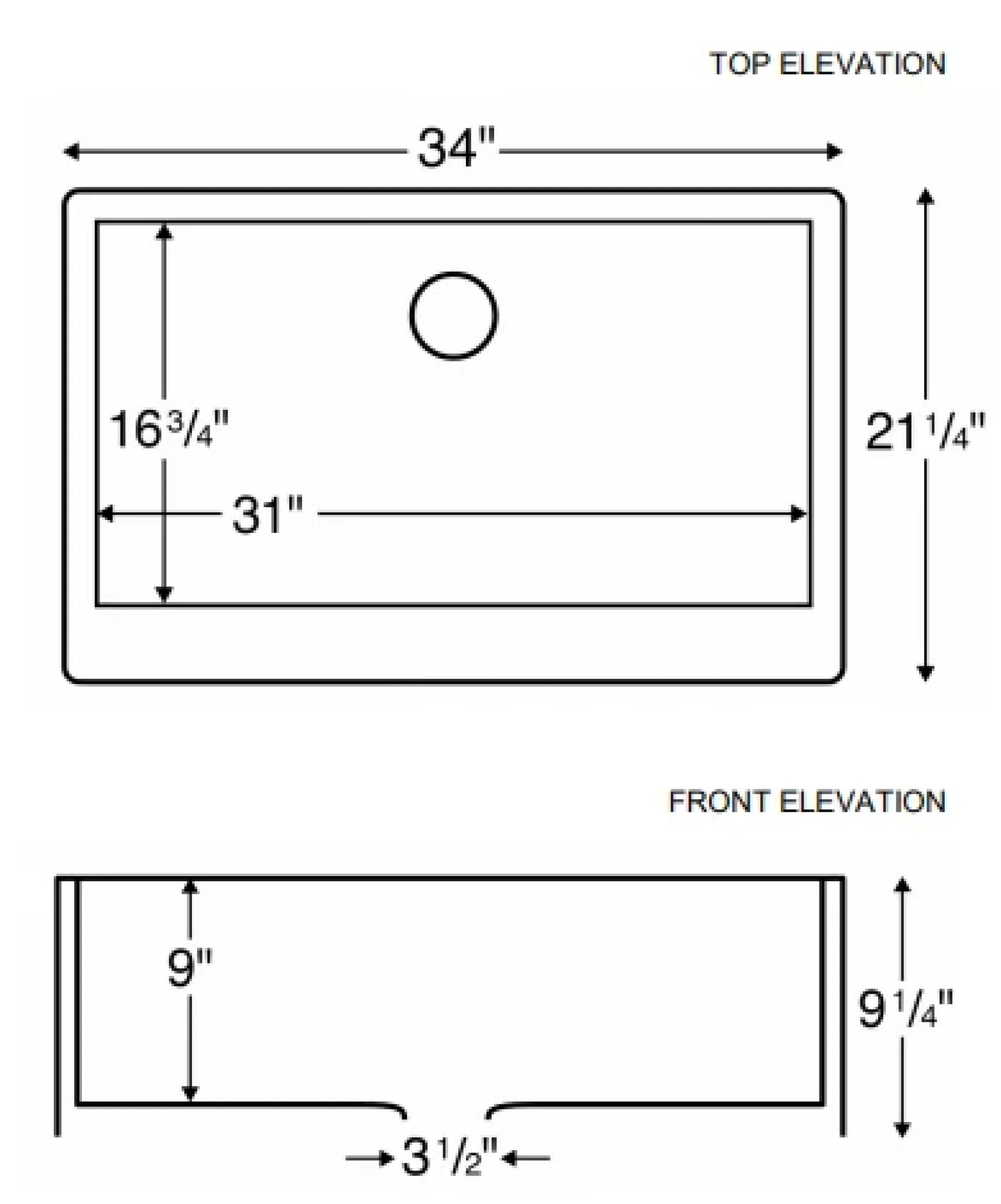 Karran 34" Quartz Composite Farmhouse Sink, White, QA-740-WH-PK1