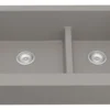 Karran 34" Quartz Composite Retrofit Farmhouse Sink, 60/40 Double Bowl, Concrete, QAR-760-CN