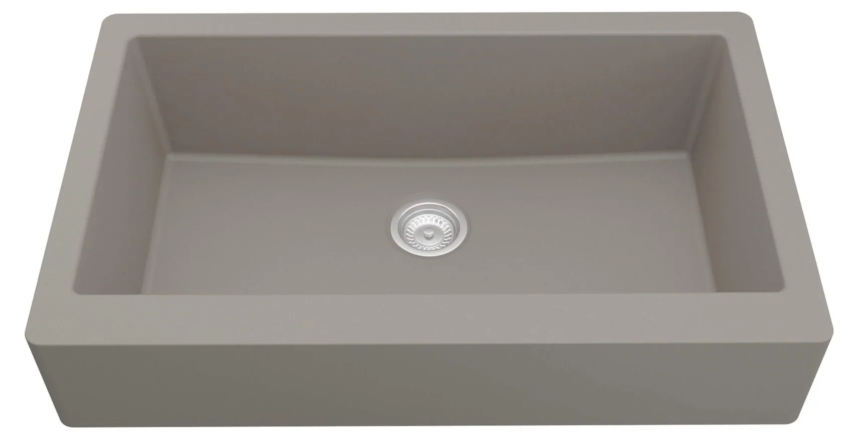Karran 34" Quartz Composite Retrofit Farmhouse Sink, Concrete, QAR-740-CN
