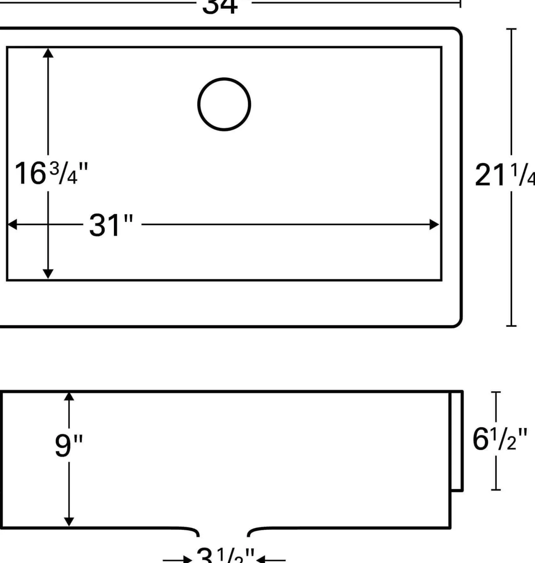 Karran 34" Quartz Composite Retrofit Farmhouse Sink, Concrete, QAR-740-CN