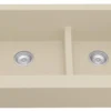 Karran 34" Quartz Composite Retrofit Farmhouse Sink, 60/40 Double Bowl, Bisque, QAR-760-BI